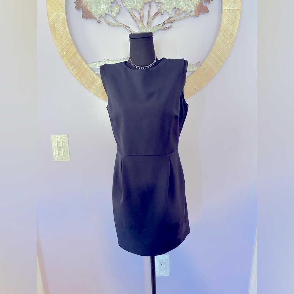 Zara basics structured mini dress with back cut out,  size small.  Has pockets!